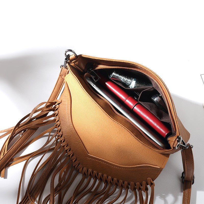 Whipstitch Fringe Envelope Crossbody Bag