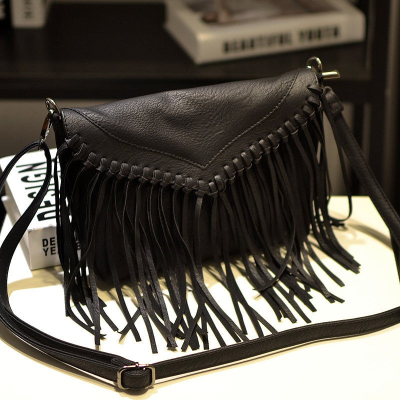 Whipstitch Fringe Envelope Crossbody Bag