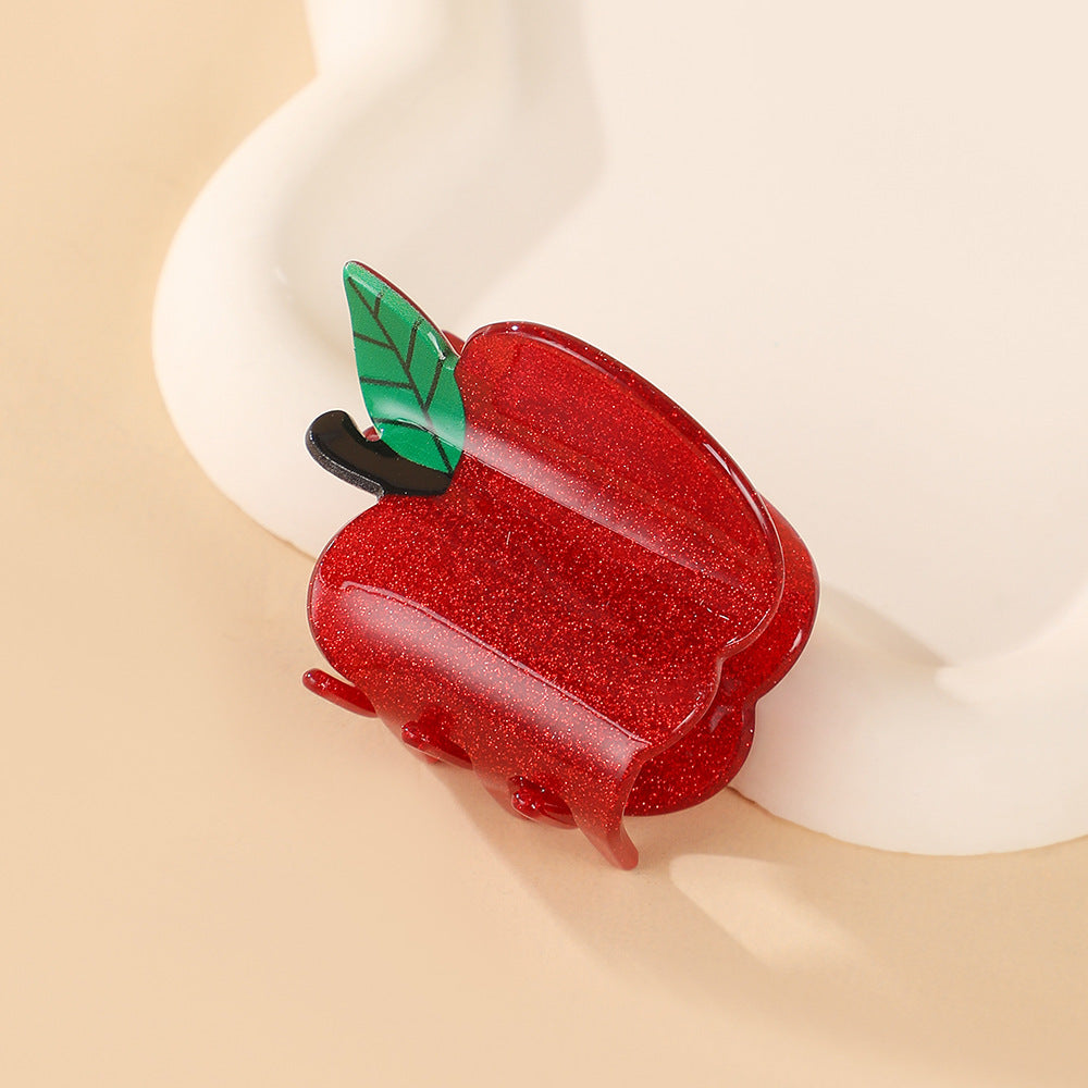 Back To School Mini Claw Hair Clips - Apple