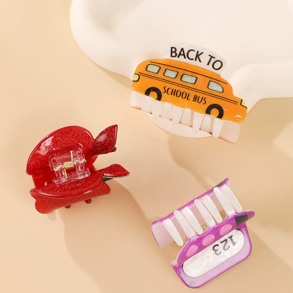 Back To School Mini Claw Hair Clips