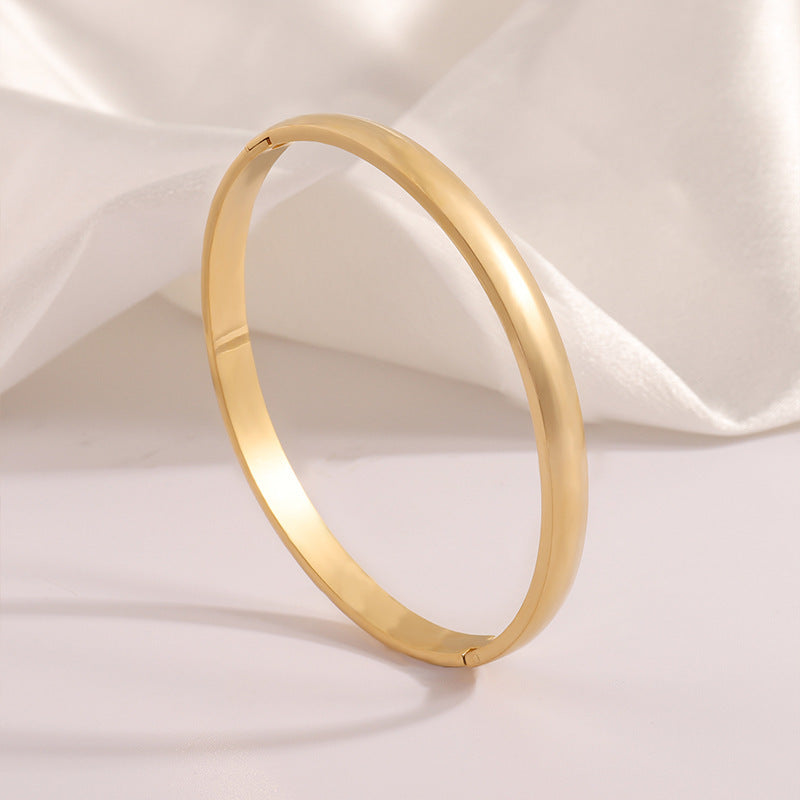 Minimal Smooth Slim Hinged Bangle Bracelet