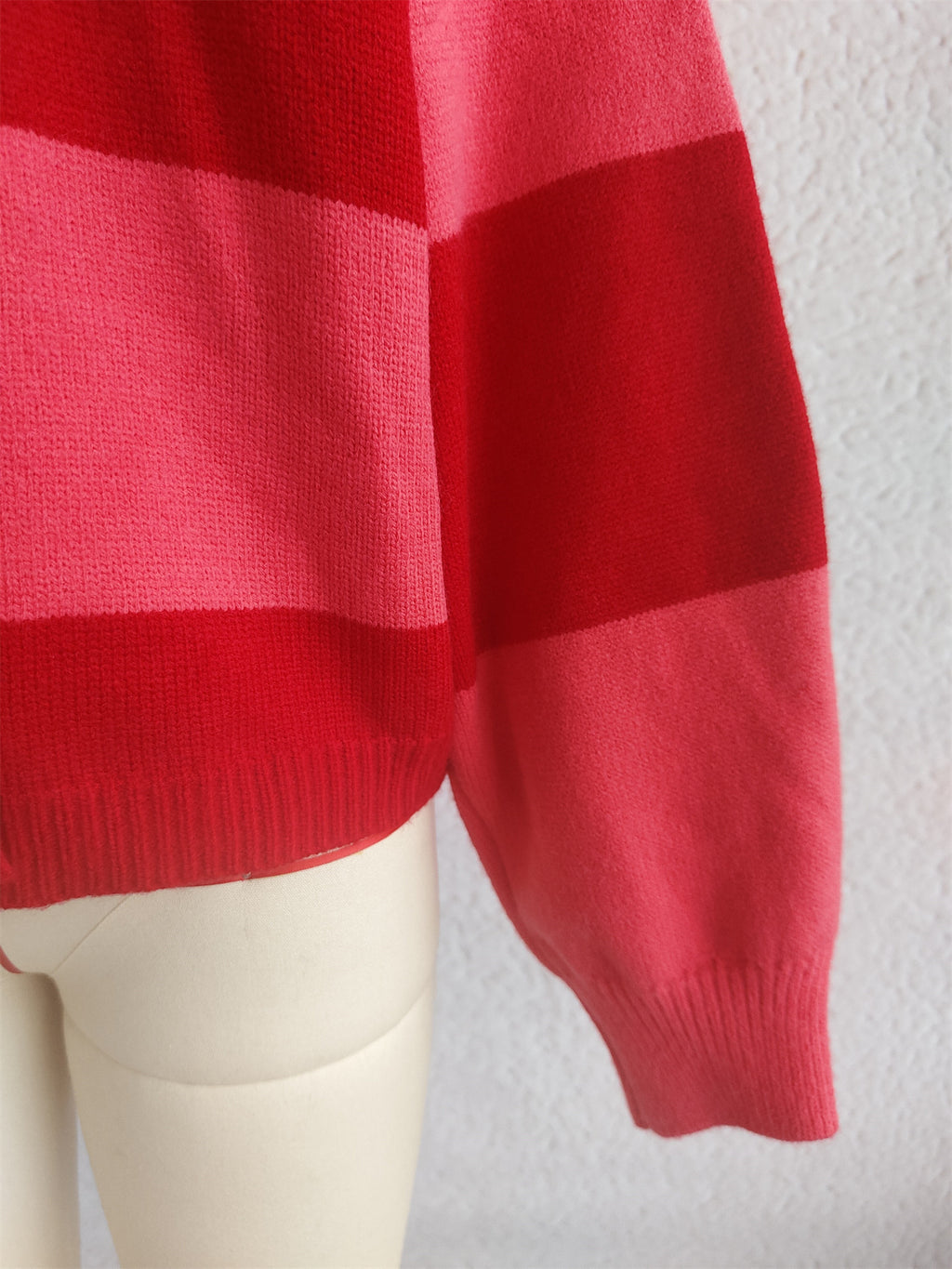 Bold Stripe Colorblock Open Front Cardigan - Red - 4