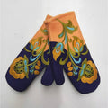 Folk Embroidered Wool Blend Mittens - Yellow