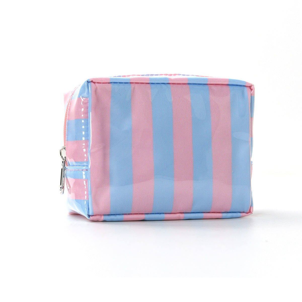 Glossy Striped Mini Makeup Toiletry Pouch - C4