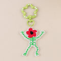 Floral Skeleton and Ghost Halloween Keychain - C1