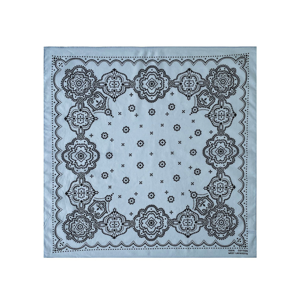 Medallion Print Square Bandana Scarf - Blue