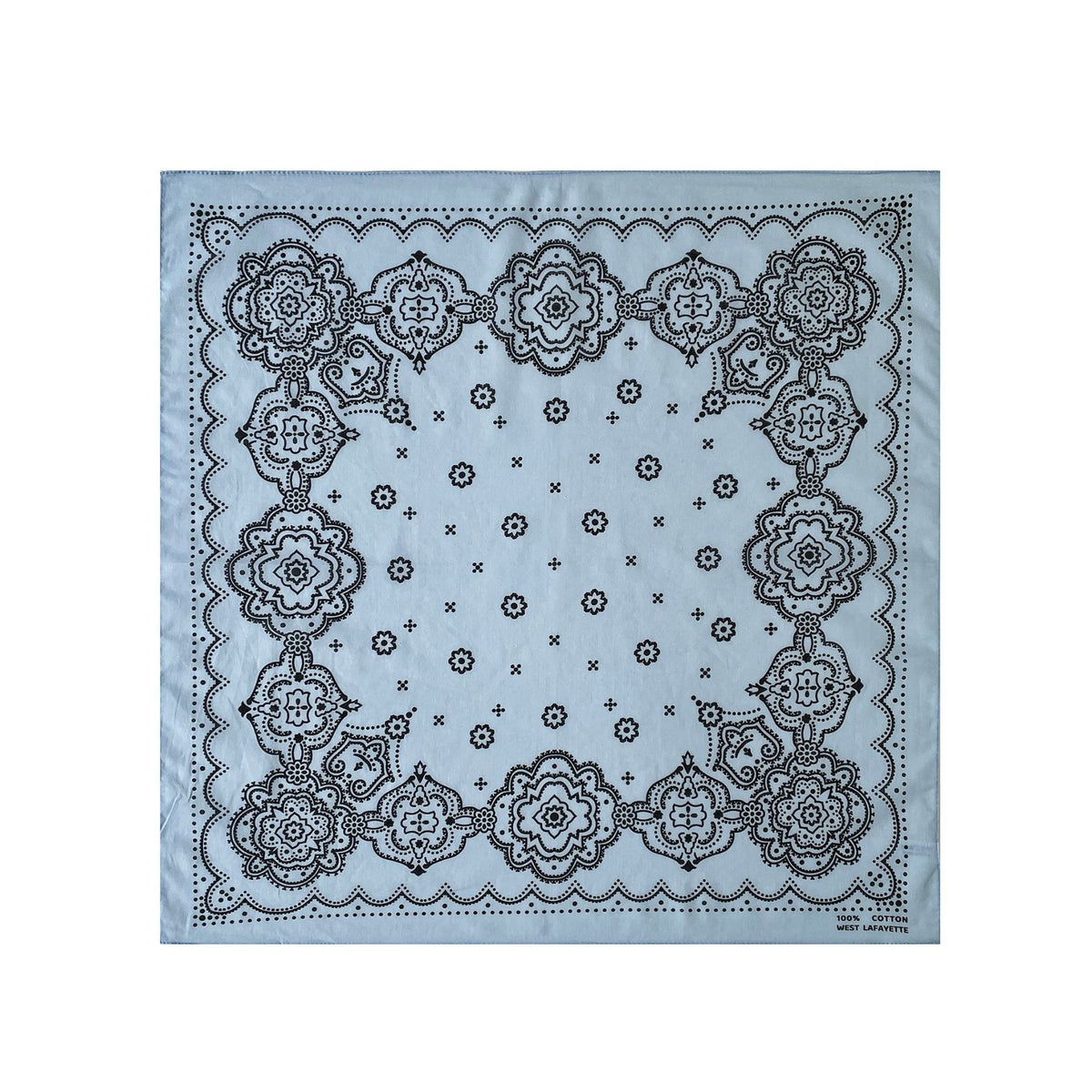 Medallion Print Square Bandana Scarf - Blue