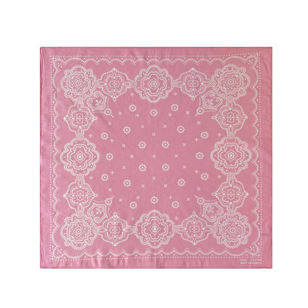 Medallion Print Square Bandana Scarf - Pink