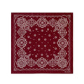 Medallion Print Square Bandana Scarf - WineRed