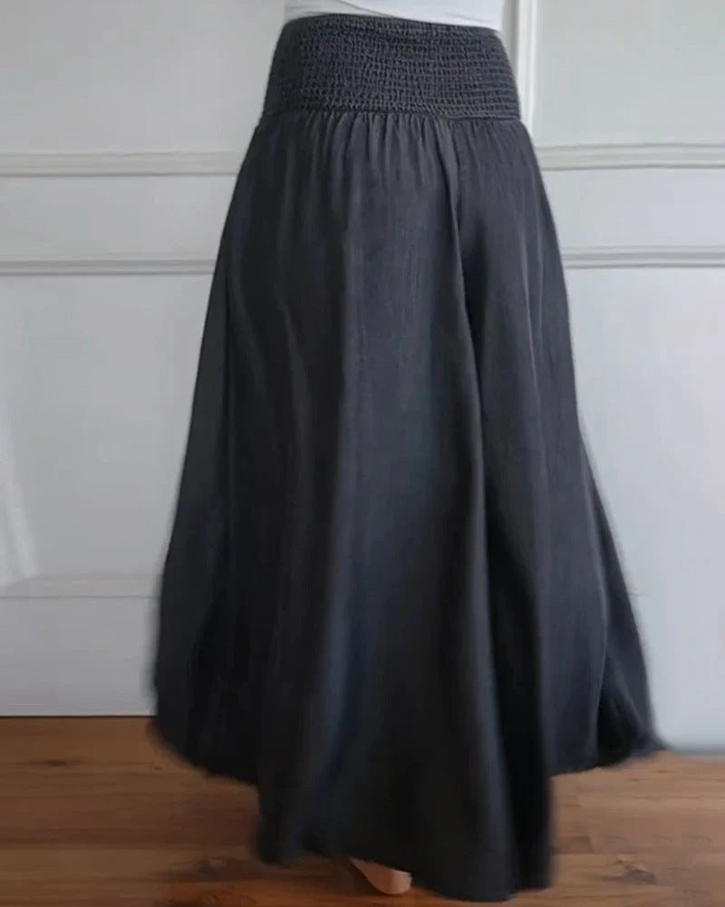 Smocked High Waist Wide Leg Palazzo Pants - view 1