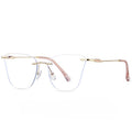 Rimless Cat Eye Blue Light Glasses - Pink