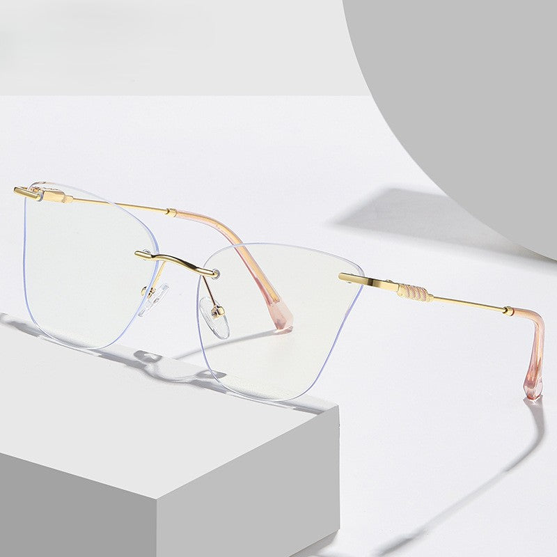 Rimless Cat Eye Blue Light Glasses