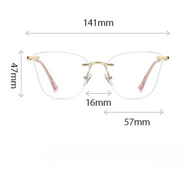 Rimless Cat Eye Blue Light Glasses - view 2