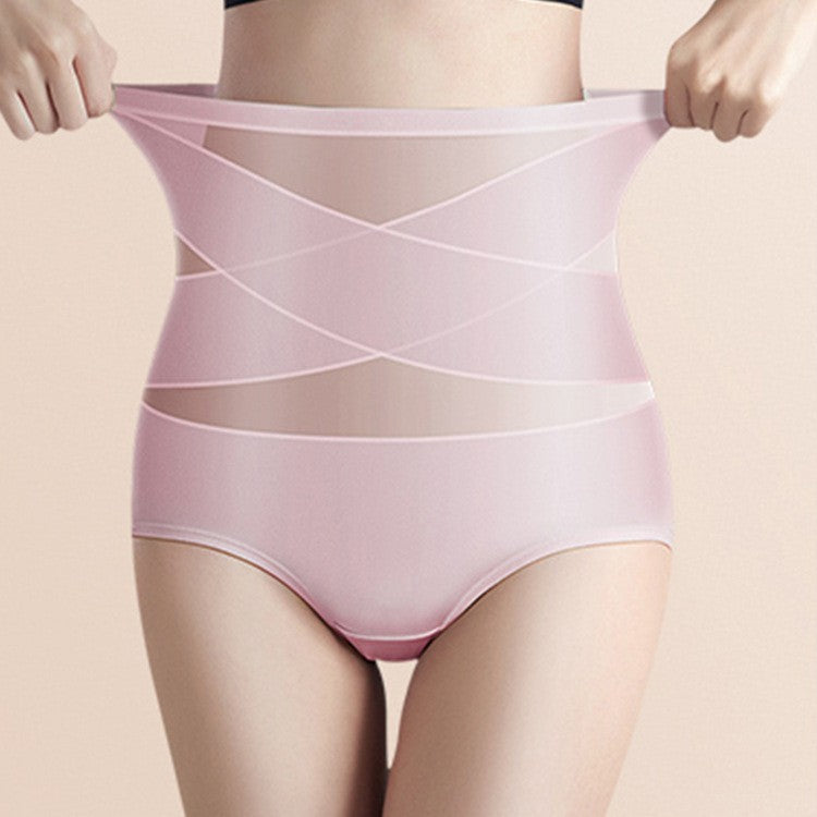 Cross Band Mesh High Waist Tummy Control Brief