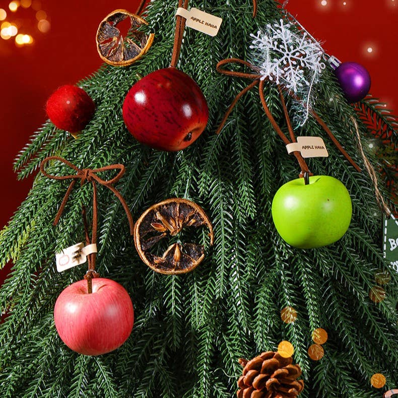 Ribbon Tie Apple Charm Keychain