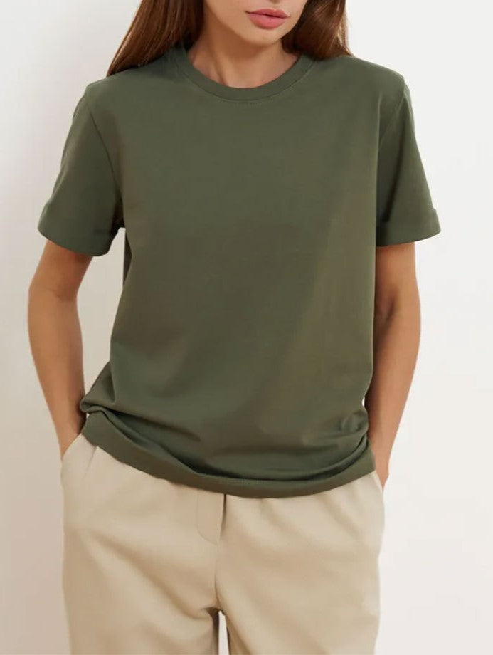 Relaxed Crewneck Short Sleeve Cotton Tee