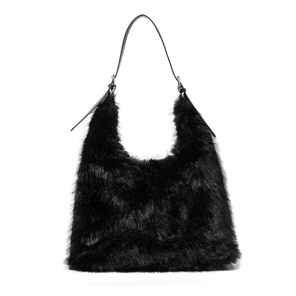 Fluffy Shaggy Faux Fur Hobo Bag