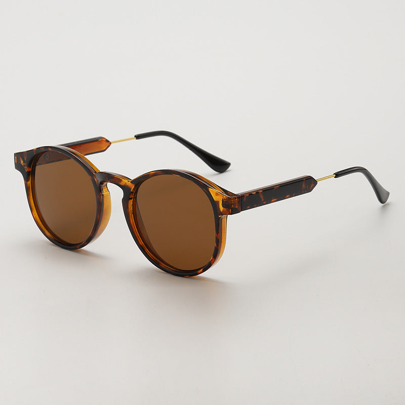 Round Keyhole Bridge Vintage Sunglasses - Color_1