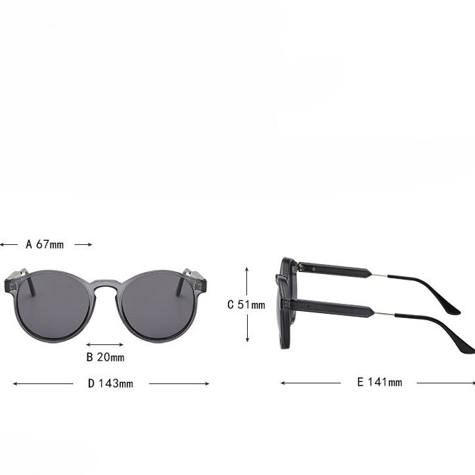 Round Keyhole Bridge Vintage Sunglasses - view 1