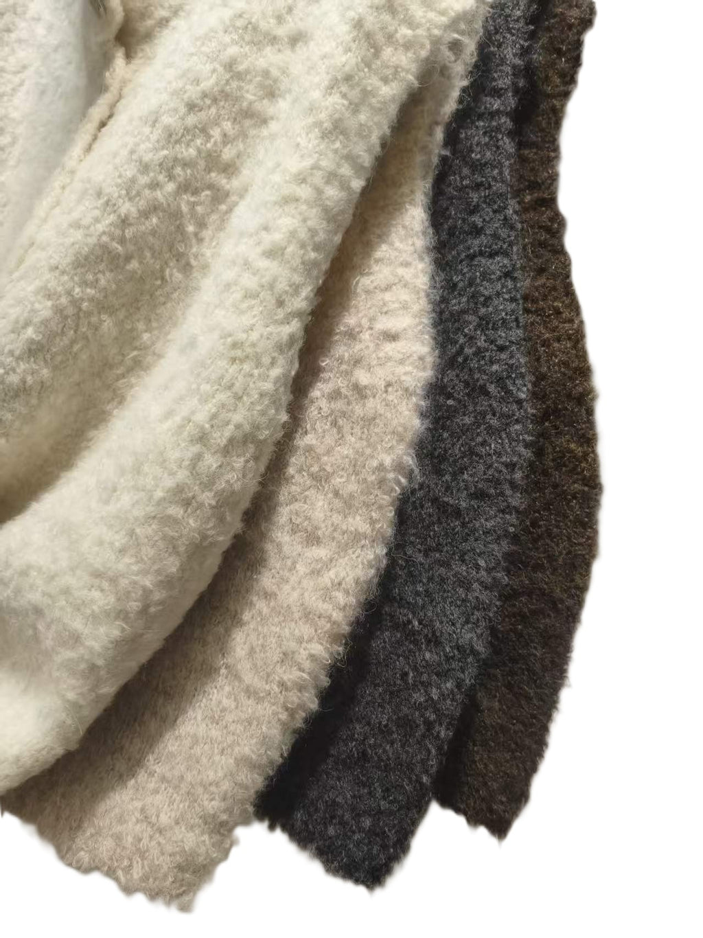 Fuzzy Knit Mock Neck Button Front Sleeveless Vest - Beige - 2