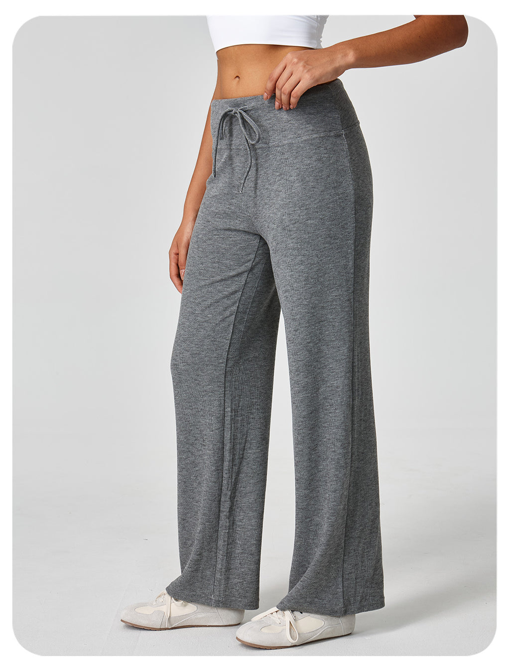 Soft Knit Drawstring Straight Leg Pants