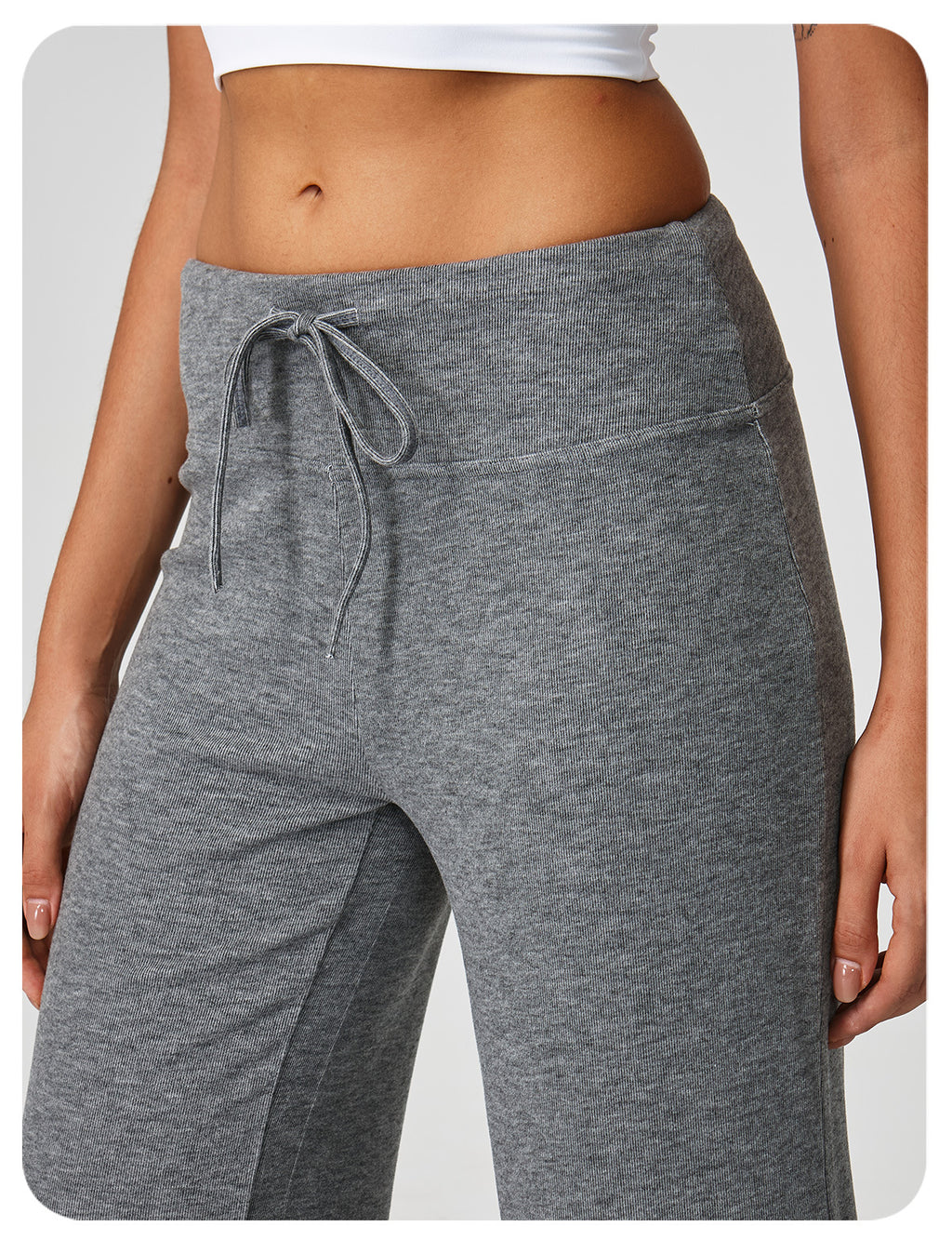 Soft Knit Drawstring Straight Leg Pants - view 2