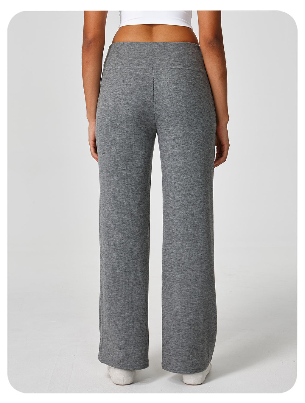 Soft Knit Drawstring Straight Leg Pants - view 3