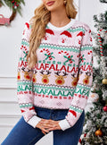 Pastel Santa Reindeer Fair Isle Sweater - Pink