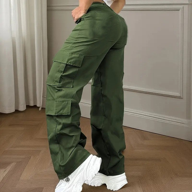 Loose Straight Leg Multi Pocket Cargo Pants