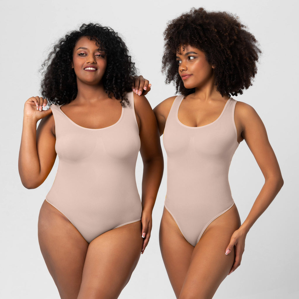 Seamless Sculpting Scoop Neck Thong Bodysuit
