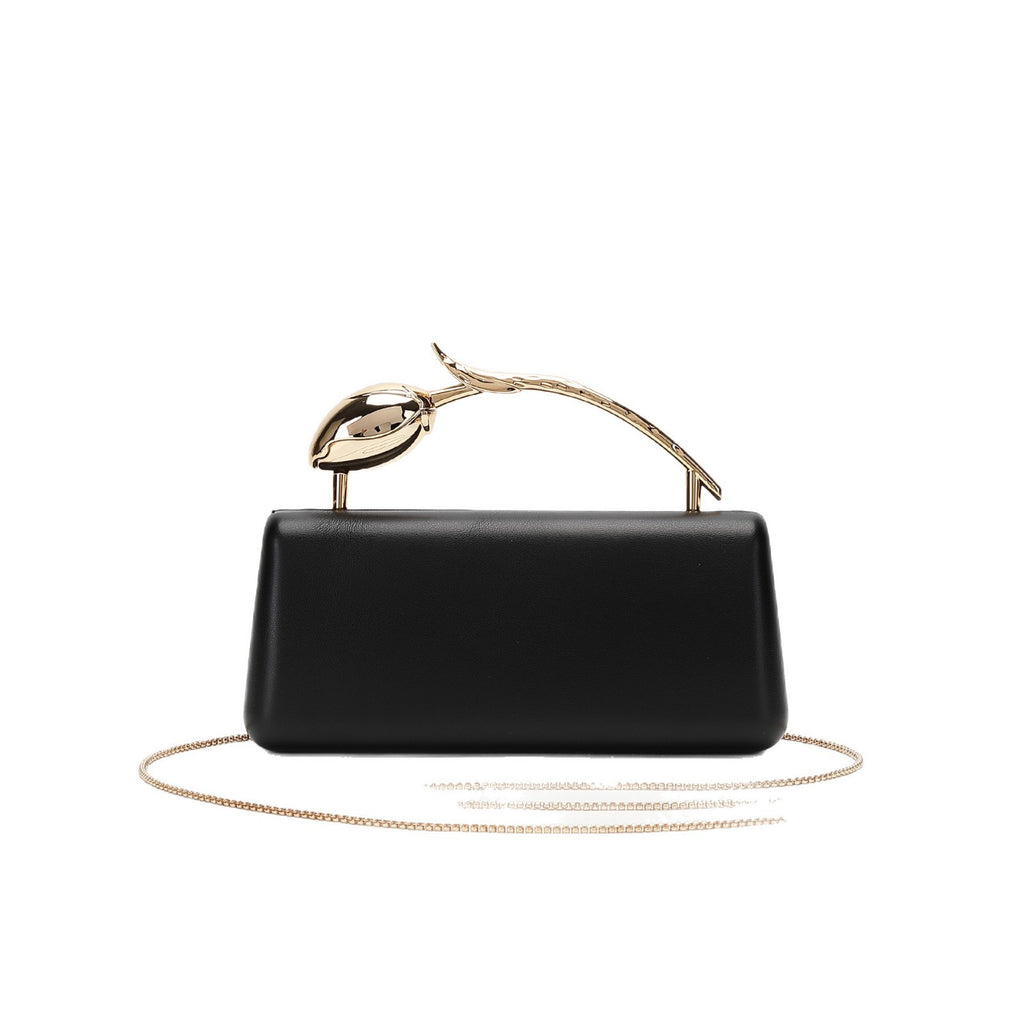 Tulip Handle Box Clutch with Chain Strap
