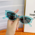 Small Angular Cat Eye Retro Sunglasses - Green