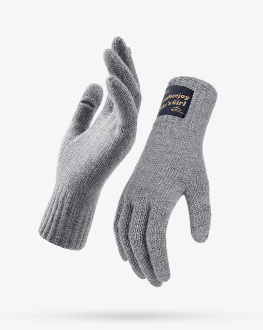 Convertible Flip Top Knit Touchscreen Gloves - Grey