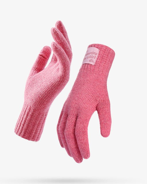 Convertible Flip Top Knit Touchscreen Gloves - Pink