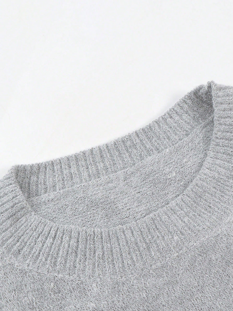Teddy Bear Graphic Crew Neck Sweater - Grey - 3