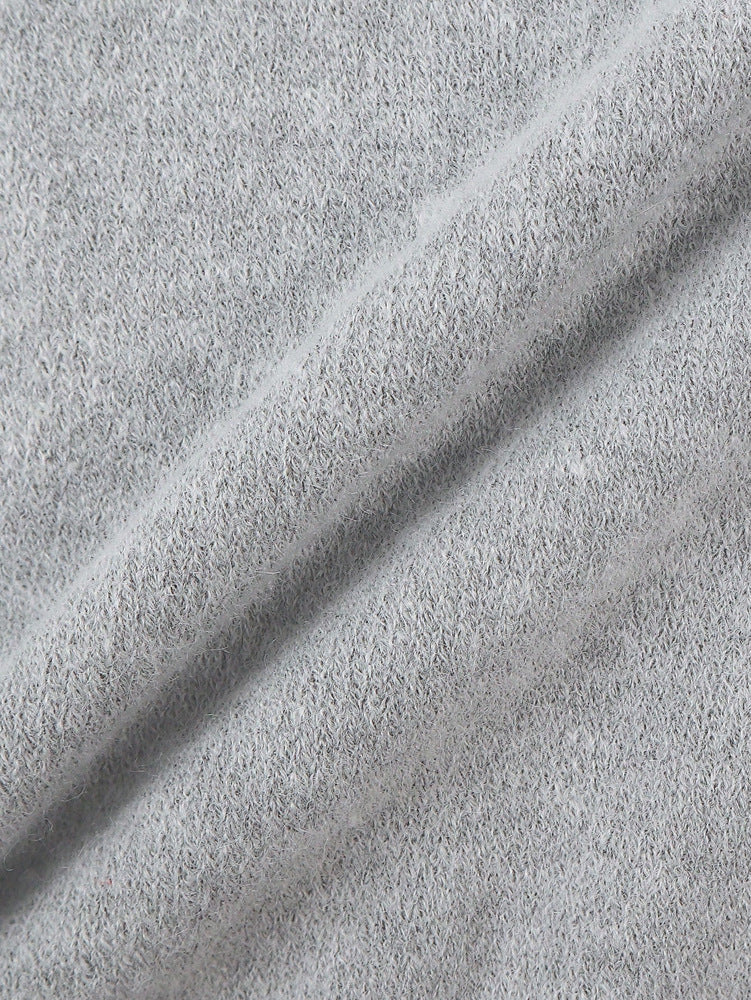 Teddy Bear Graphic Crew Neck Sweater - Grey - 4