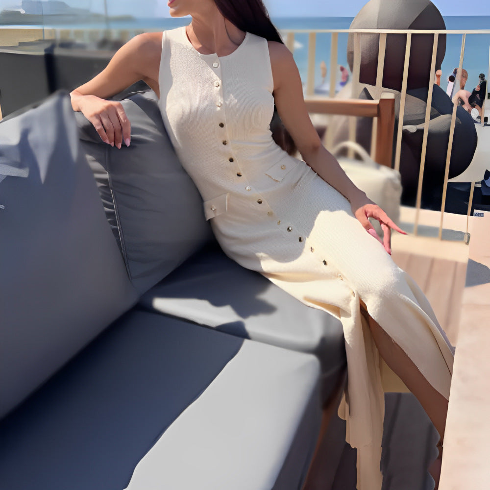 Ribbed Knit Button Down Column Dress - view 1