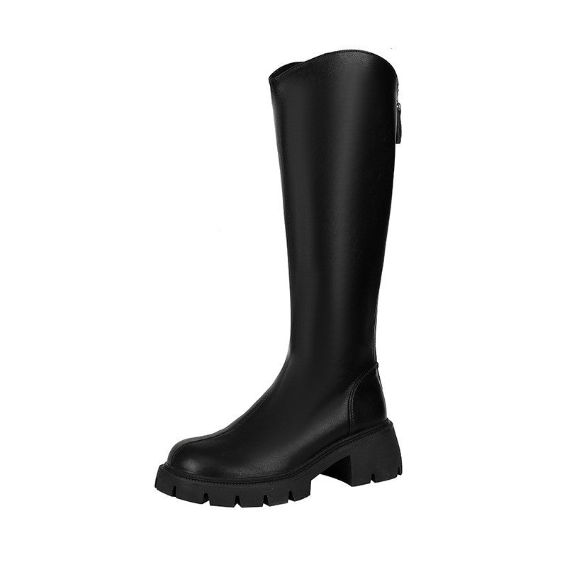 Lug Sole Knee High Riding Boots