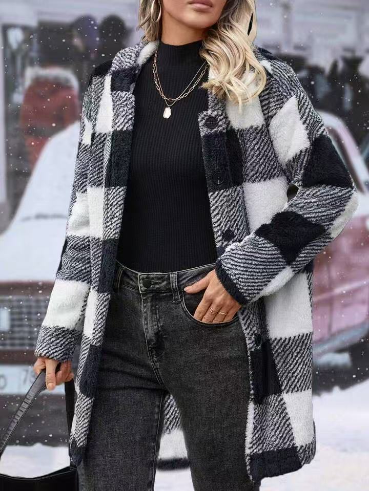 Buffalo Plaid Hooded Fleece Shacket
