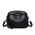 Pebbled Triple Zip Dome Crossbody Bag - Black