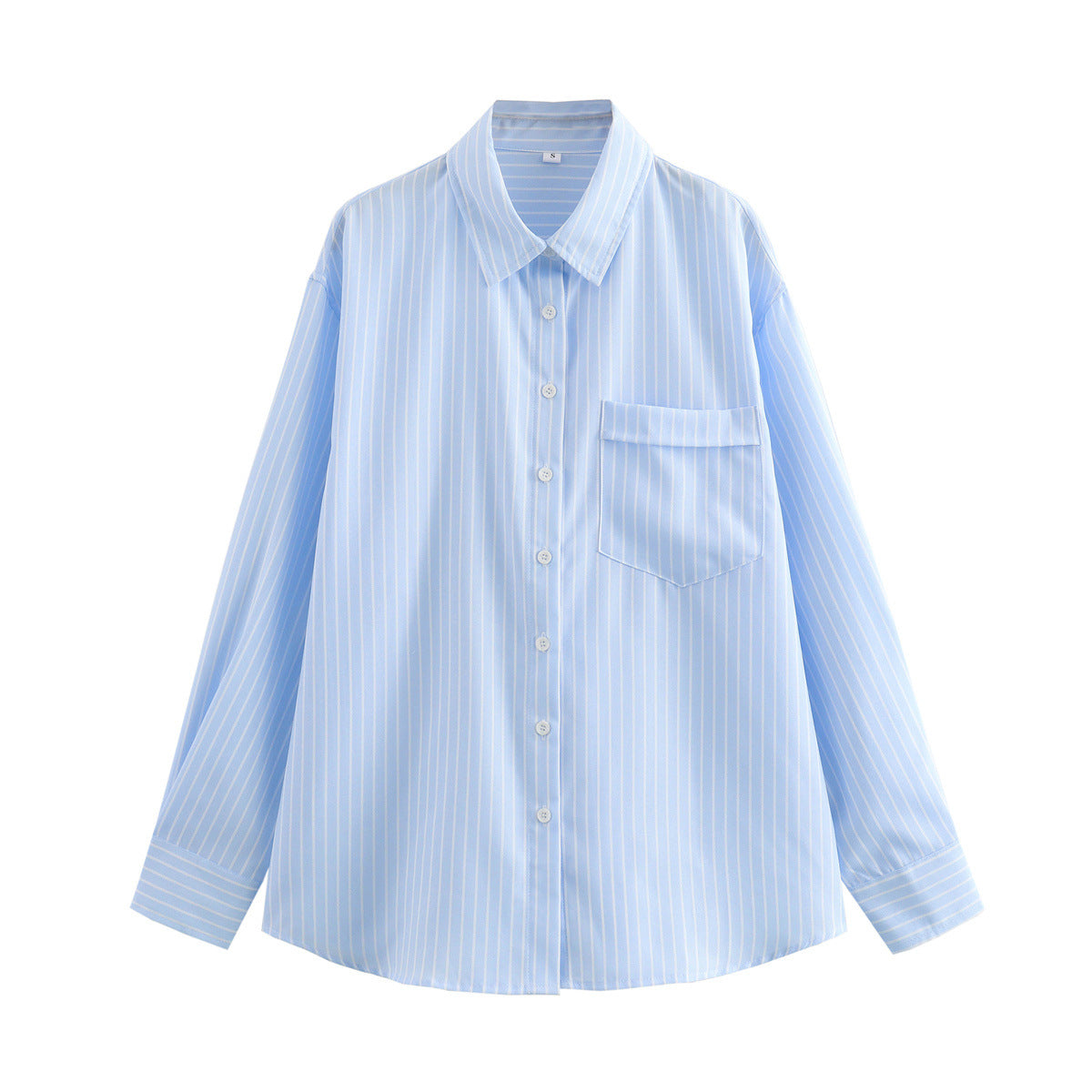 Candy Stripe Oversized Pocket Shirt - Blue