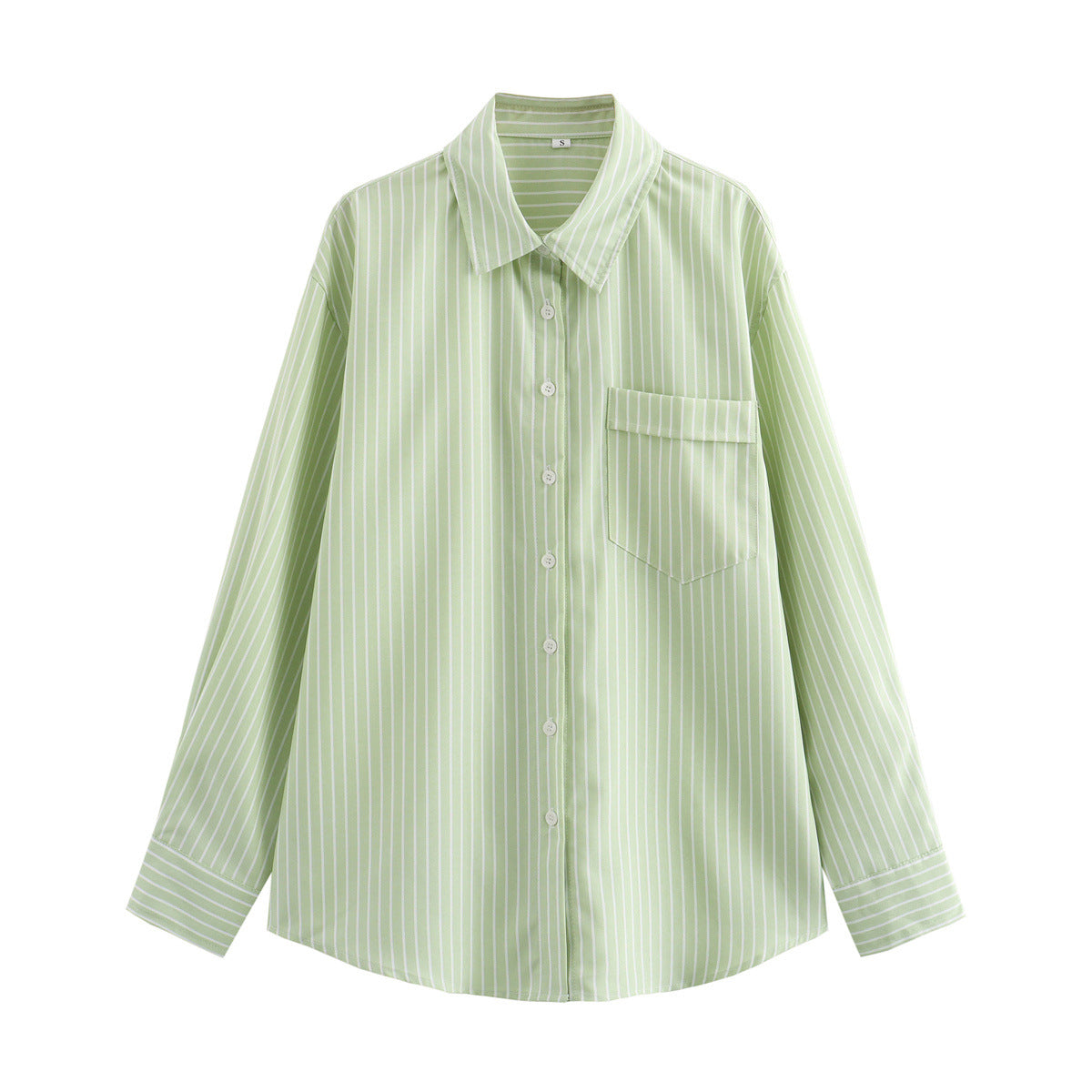 Candy Stripe Oversized Pocket Shirt - Green