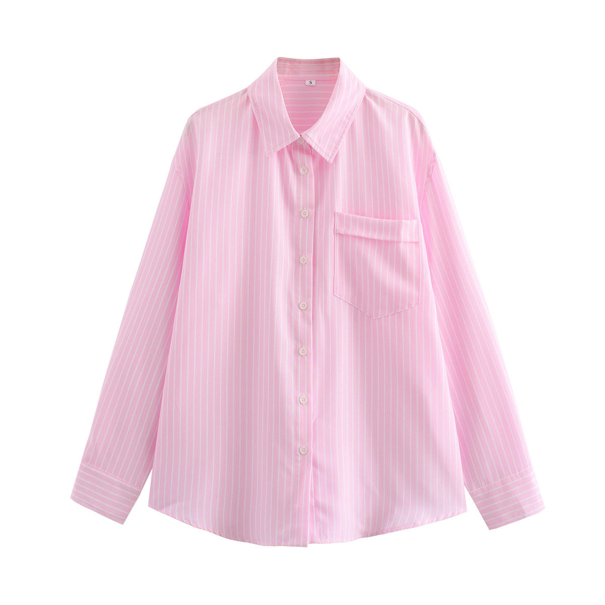 Candy Stripe Oversized Pocket Shirt - Pink