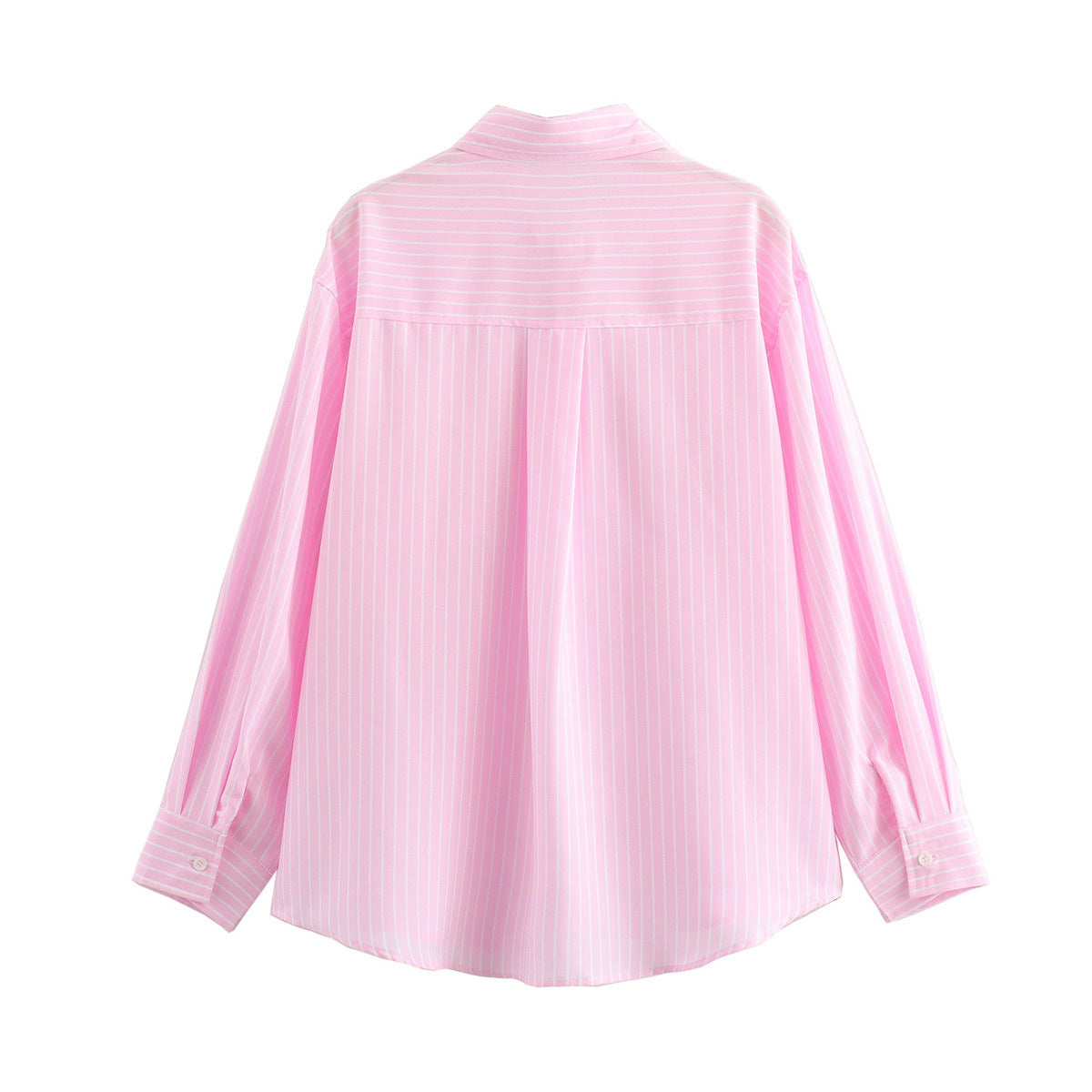 Candy Stripe Oversized Pocket Shirt - Pink - 1