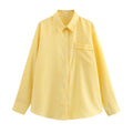 Candy Stripe Oversized Pocket Shirt - Yellow
