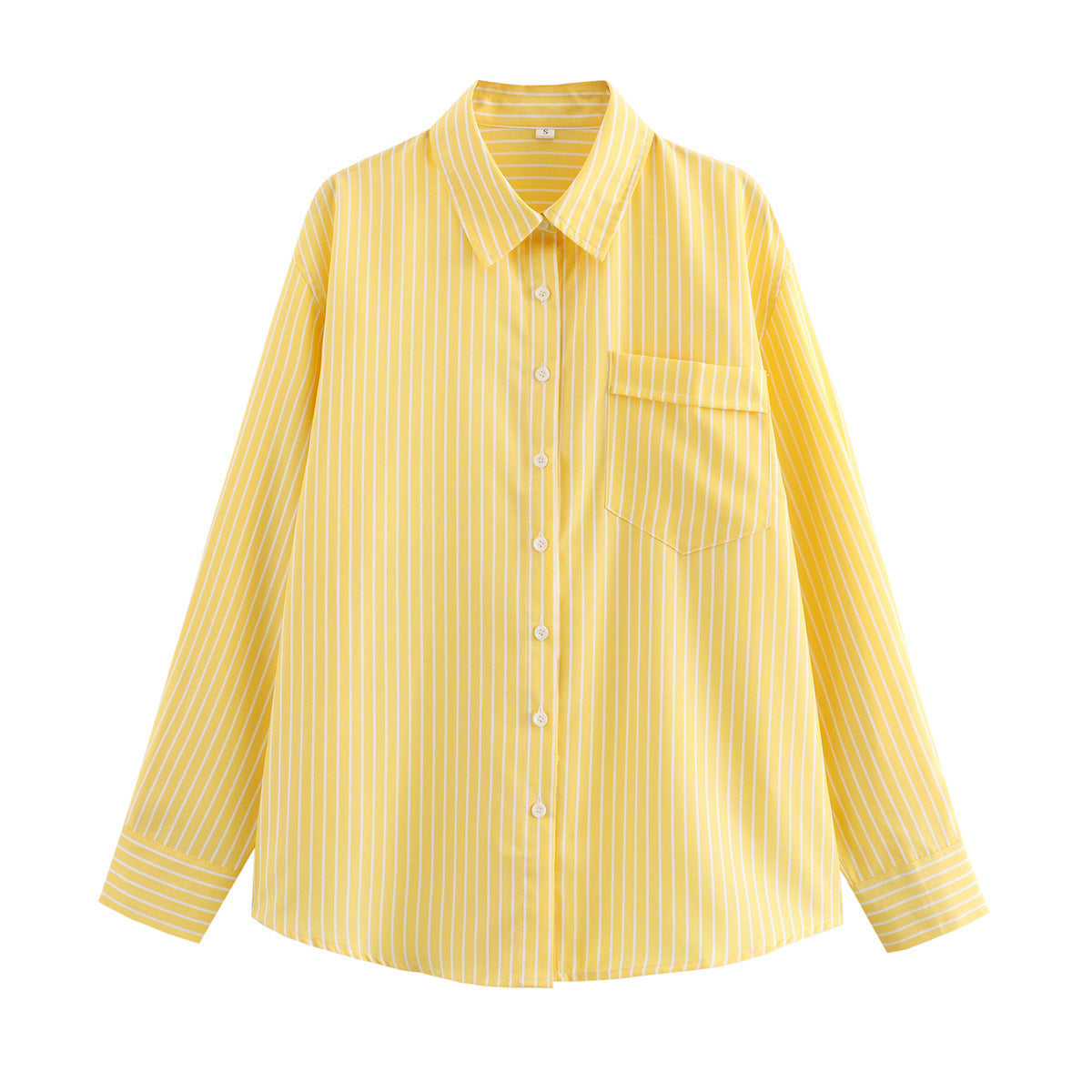 Candy Stripe Oversized Pocket Shirt - Yellow