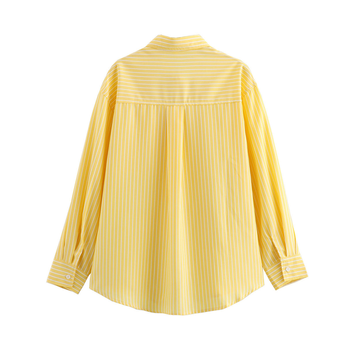 Candy Stripe Oversized Pocket Shirt - Yellow - 1