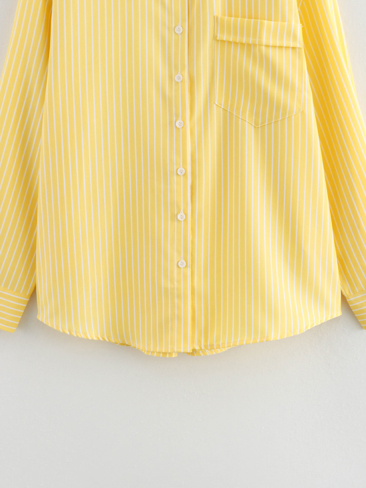 Candy Stripe Oversized Pocket Shirt - Yellow - 2