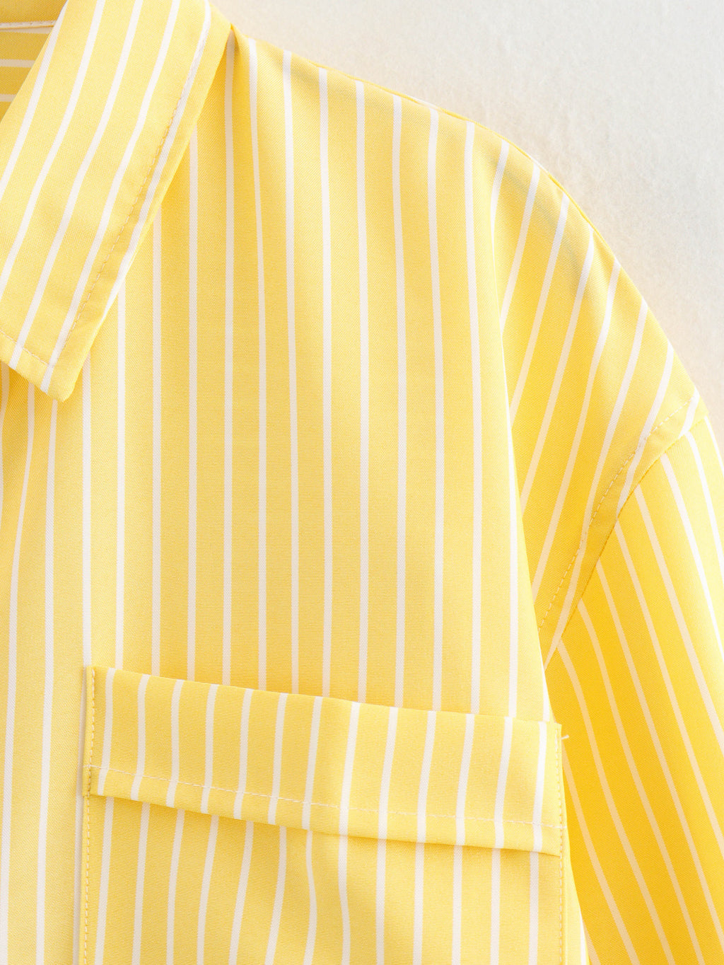 Candy Stripe Oversized Pocket Shirt - Yellow - 3