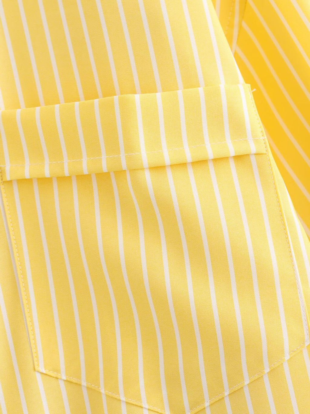 Candy Stripe Oversized Pocket Shirt - Yellow - 7